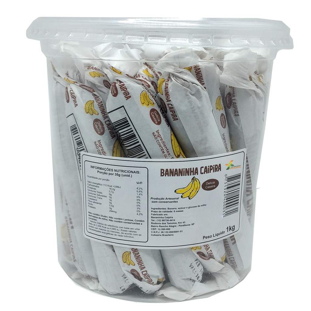 Bananinha Caipira Pote 25 Unidades De 40gr Nova Embalagem Shopee Brasil