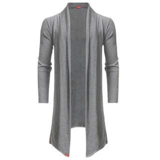 Blusa De Frio Cardigan Masculino Manga Longa Sobretudo Longo Swag