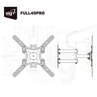 Suporte ELG Full40 Pro Articulado Para Tv 26 A 55 Shopee Brasil