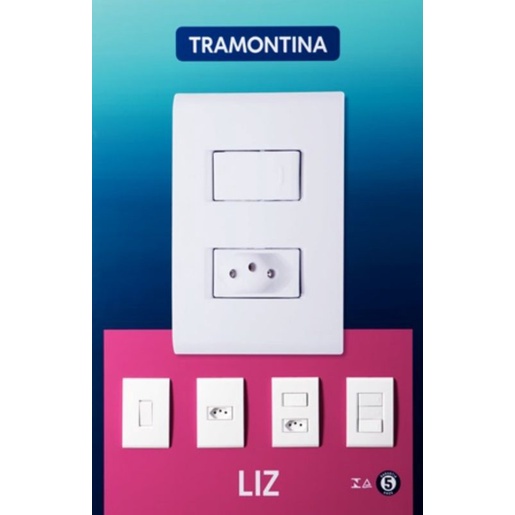 Tomada Interruptor Tramontina Linha Liz Branco Completo Shopee Brasil