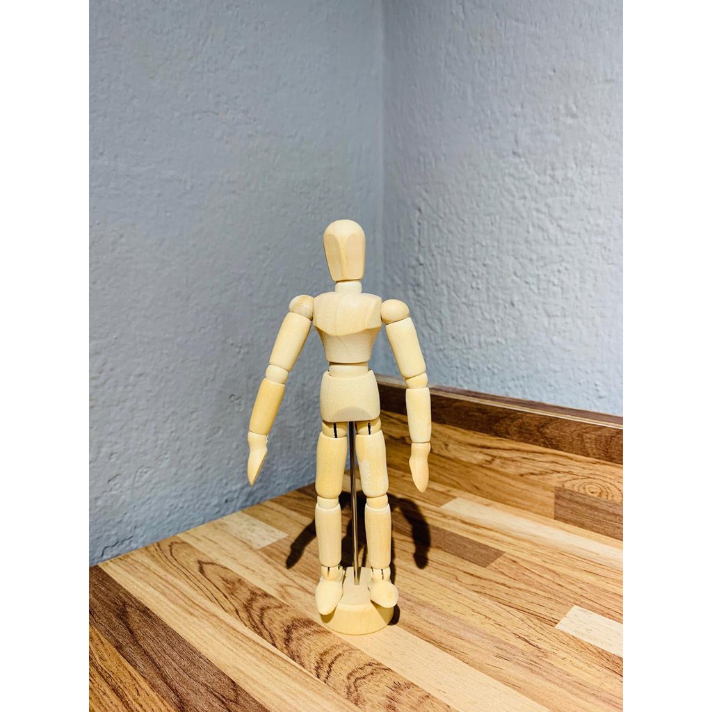 Boneco Articulado Madeira Desenho Manequim modelo 20cm Escorrega o Preço