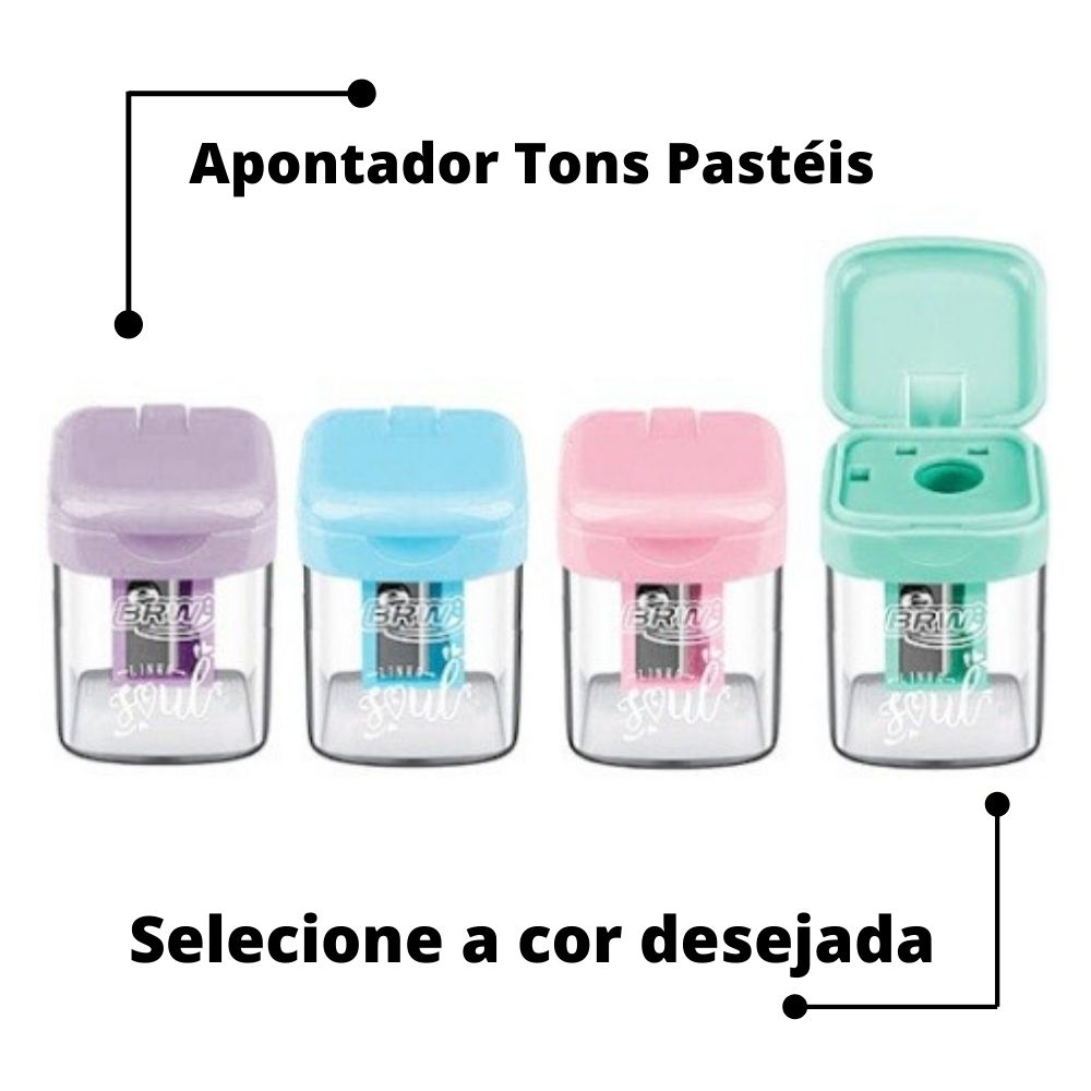 Apontador Tons Pasteis Plastico C Deposito Soul Brw Ap Shopee Brasil