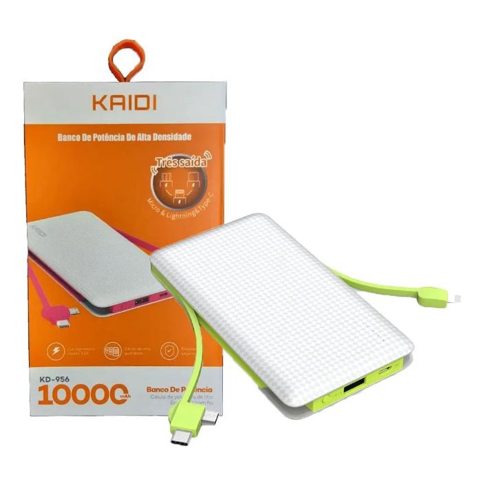 Carregador Port Til Power Bank Mah Kaidi Universal Micro Usb V