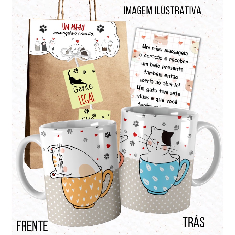 Caneca Gato Gatinhos Tr S Gatos Fofos Na X Cara Embalagem