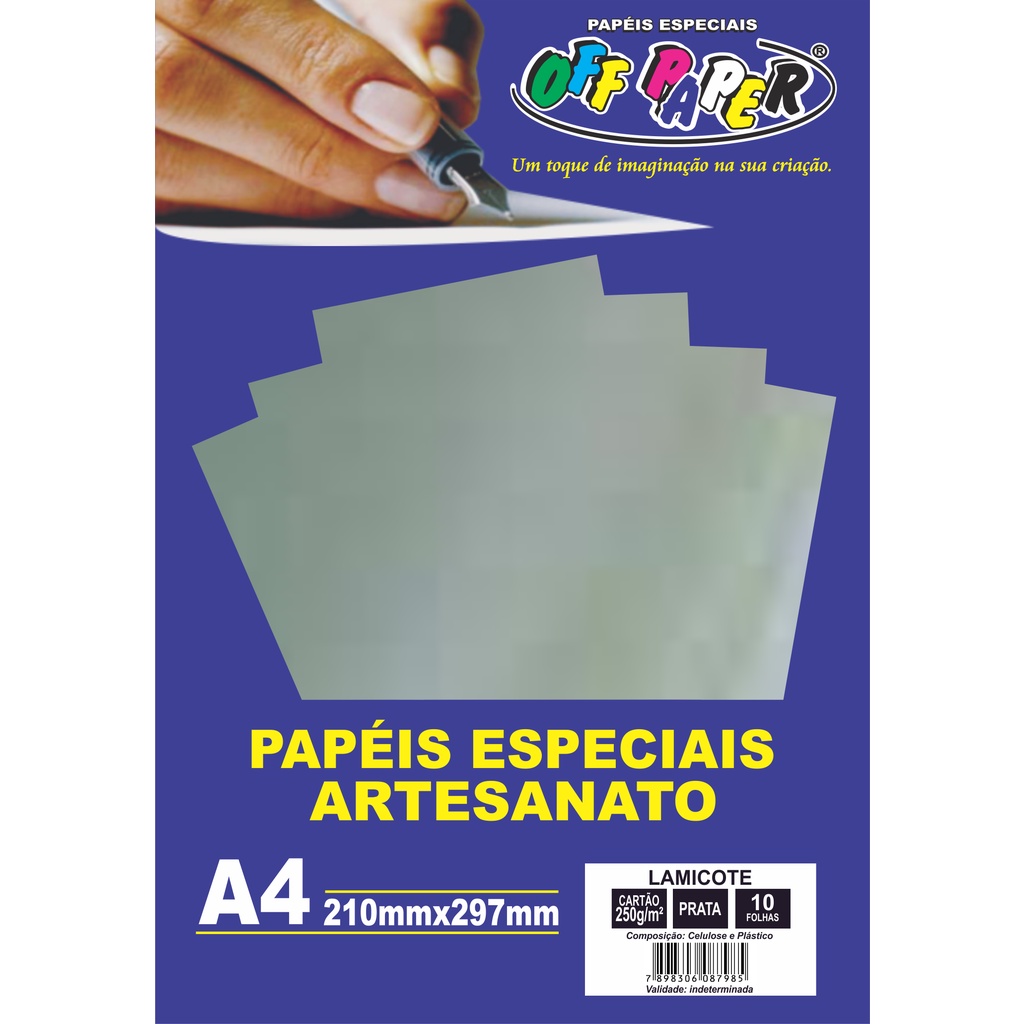 Papel Lamicote Prata G A Offpaper Pacote Folhas Shopee Brasil