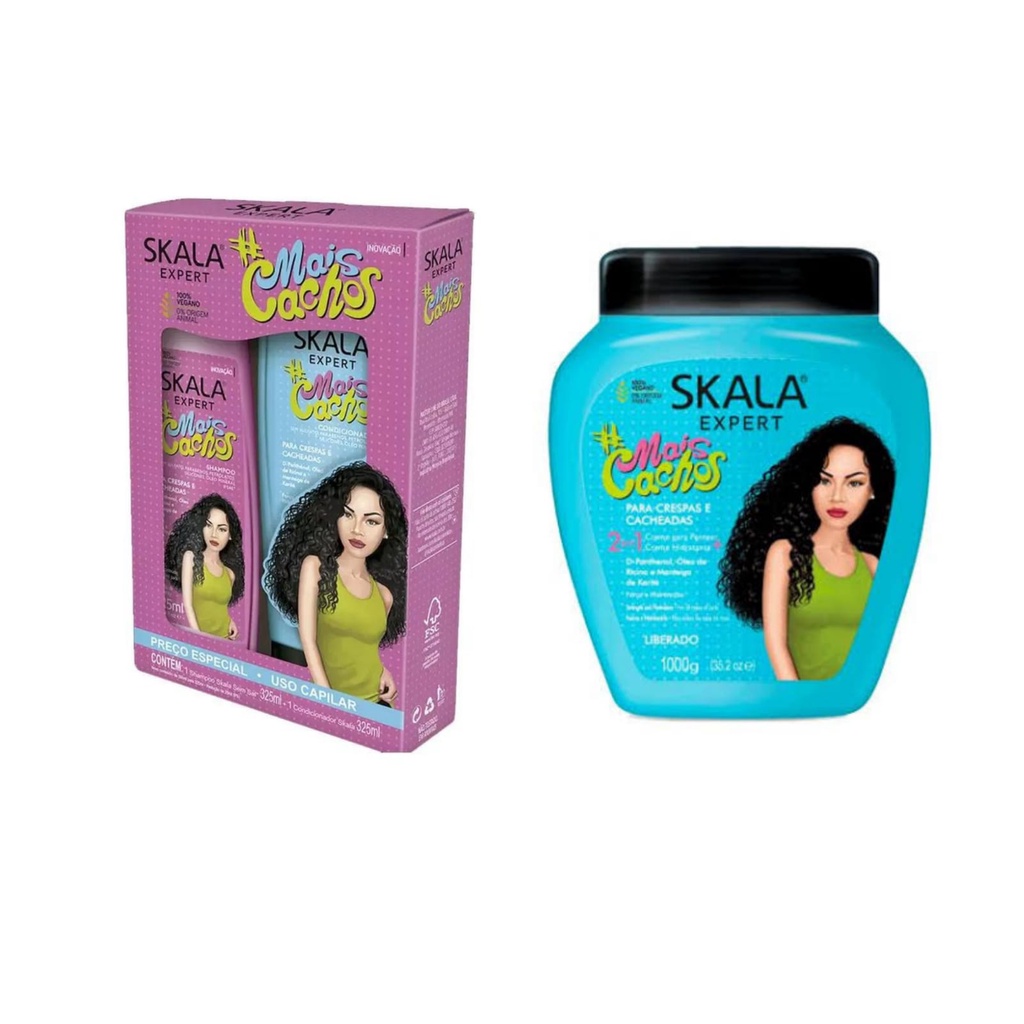 Kit Skala Expert Mais Cachos Shampoo 325ml Condicionador 325ml