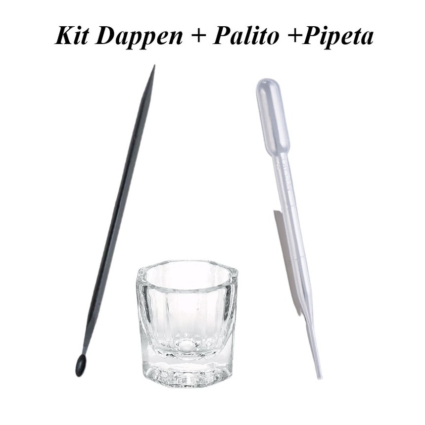 Kit Dappen Palito Pipeta Para Prepara O De Henna Para Sobrancelhas