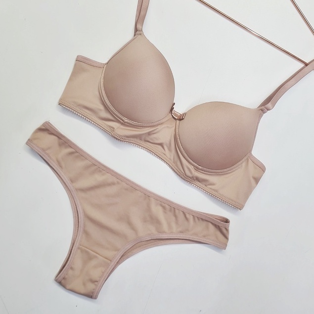 Kit Conjunto De Lingerie B Sico Terra E Mar Suti Bojo E Calcinha