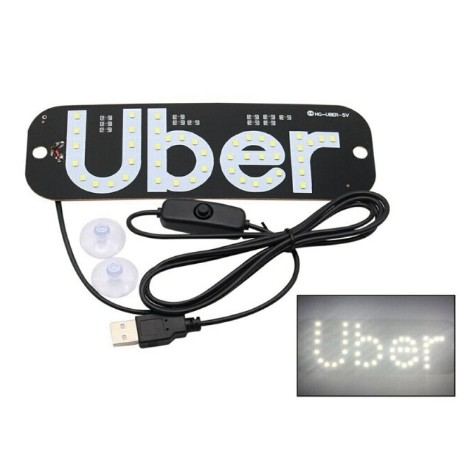 Placa Painel Luminoso V Led Uber Ventosas Cabo Usb Shopee Brasil