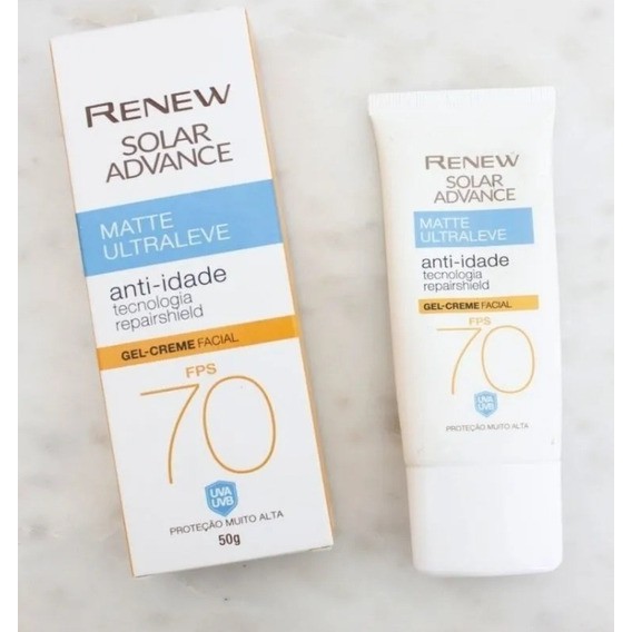 Gel Creme Facial Renew Solar Advance Matte Ultraleve FPS 70 50g