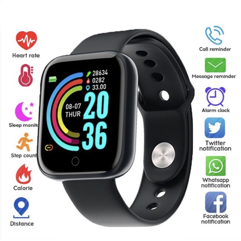 Y68 D20 Relógio Smart Watch com Bluetooth USB com Monitor Cardíaco PK W26 X7 Smartwatch