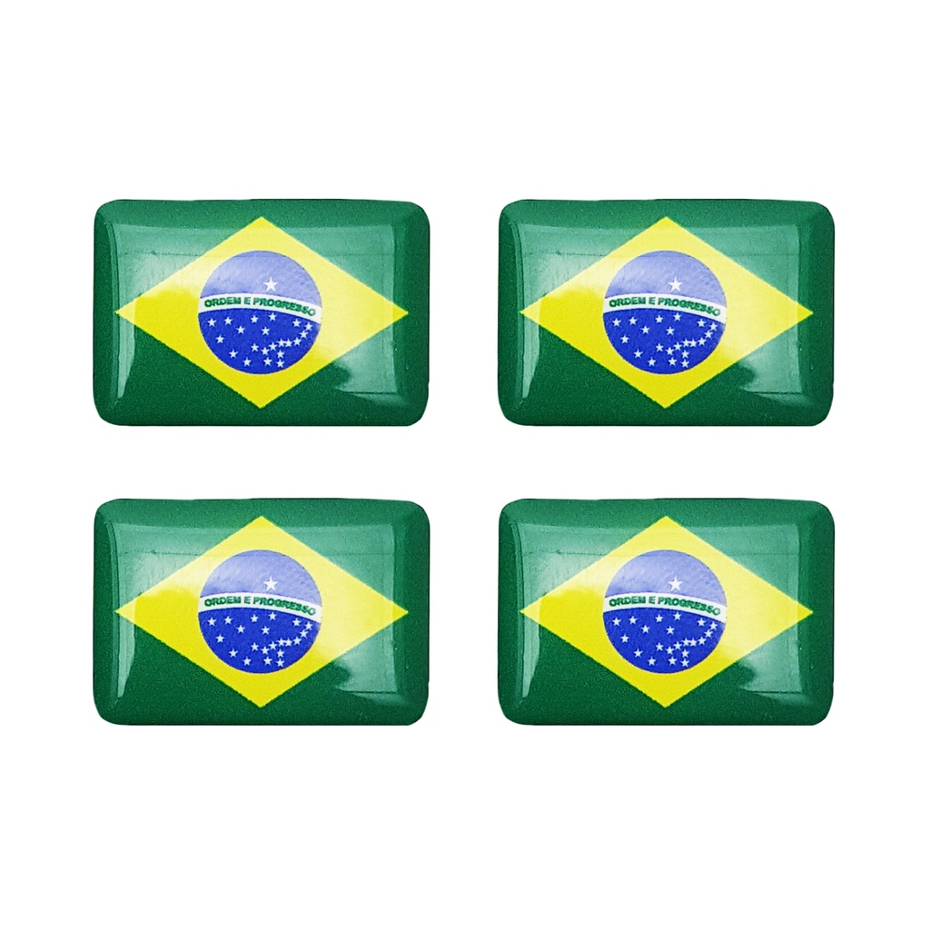 Kit 4 Bandeiras Do Brasil Placa Resinada Shopee Brasil