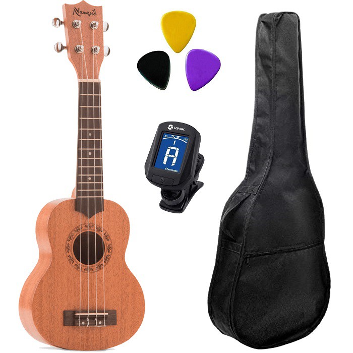 Ukulele Acústico Namastê Nu 21 MLQ Soprano Capa e Afinador Shopee