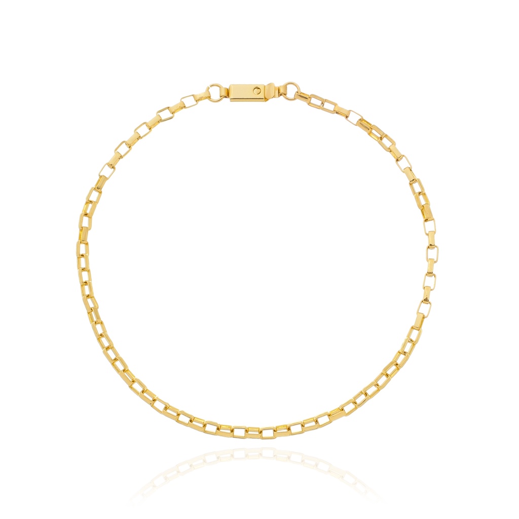 Pulseira Tijolinho 3mm Banhado A Ouro 18k Shopee Brasil