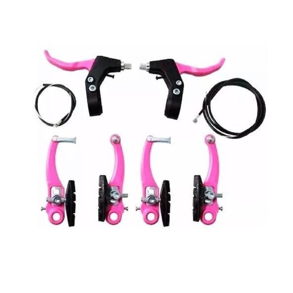 Kit Freio V Brake Em Nylon Cores Bike C Manete E Cabos Shopee Brasil