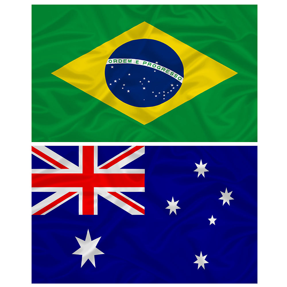 Bandeira Da Austr Lia Do Brasil Cm X Cm Da Marca Minha Bandeira