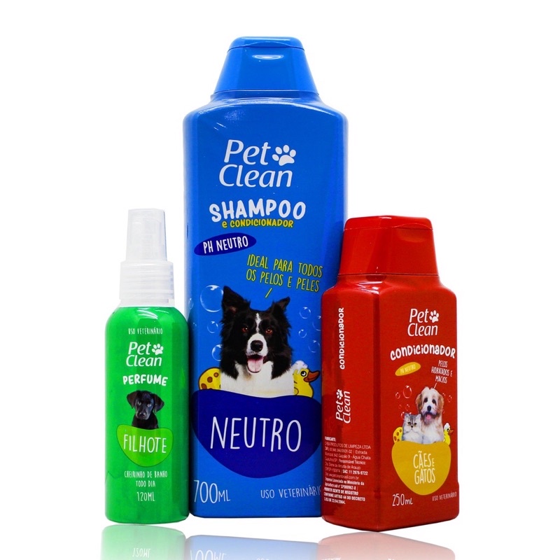 Kit Banho Shampoo Condicionador Perfume Pet Para Cachorro E Gato