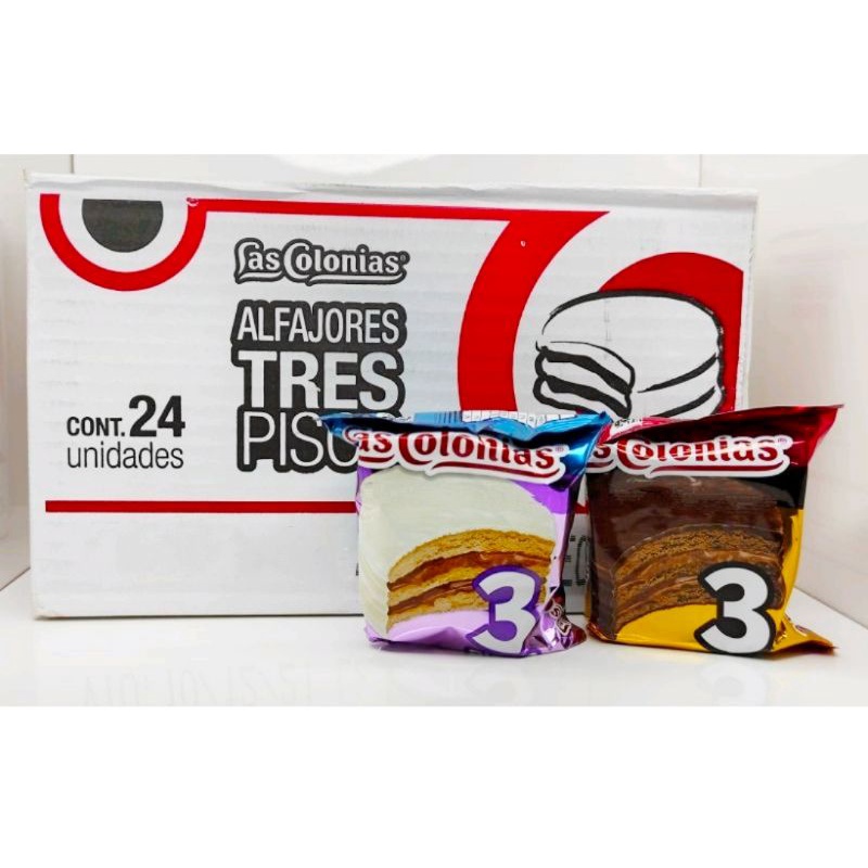 Alfajor Las Colonias Argentino 3 Pisos Caixa 24 Unidades Shopee Brasil