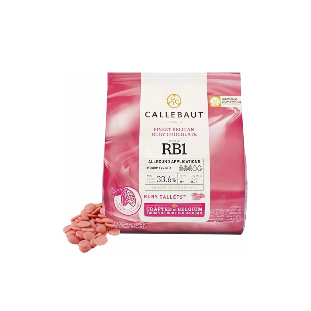 Chocolate Belga Ruby Callets Callebaut 400gr Rb1 33 1 Gotas Shopee Brasil