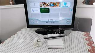 Nintendo Wii Branco Desbloqueado Completo 1 Controle 3 Jogo