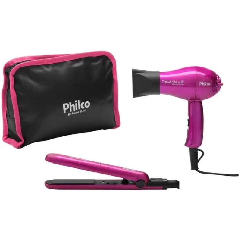 Kit Secador E Chapinha De Viagem Philco Travel Shine Shopee Brasil