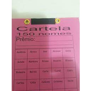 Cartela De Rifa 150 Nomes Pacote 10 Cartela Da Sorte Cores