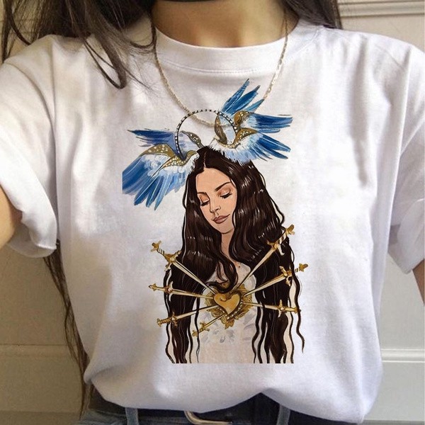 Camiseta Básica Unissex Algodão Lana Del Rey Met Gata Angel Tumblr Moda