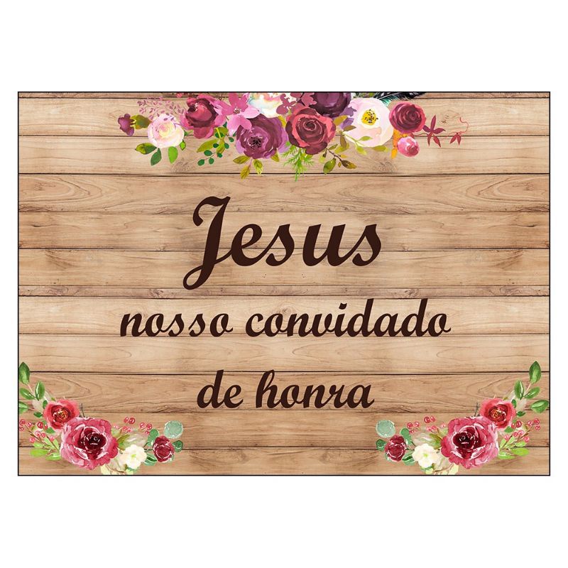 Placa Em Mdf Para Entrada De Casamento Jesus Nosso Convidado De Honra