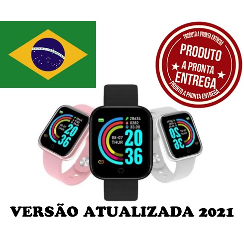 Smartwatch Relógio Inteligente D20 Y68 Nova Versão 2021 Monitor De