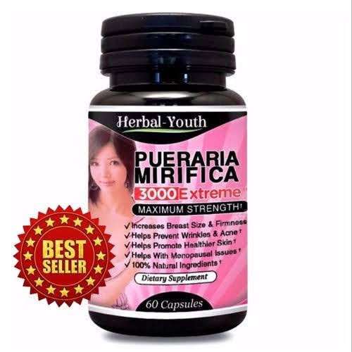 Pueraria Mirifica 3000 60 Capsulas Herbal Youth Aumento Dos Seios