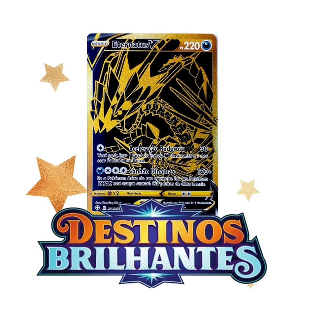 Carta Pokemon Destinos Brilhantes Eternatus V Shiny Secreta Brindes