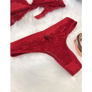 Conjunto Mirela lingerie sexy calcinha sutiã renda bojo