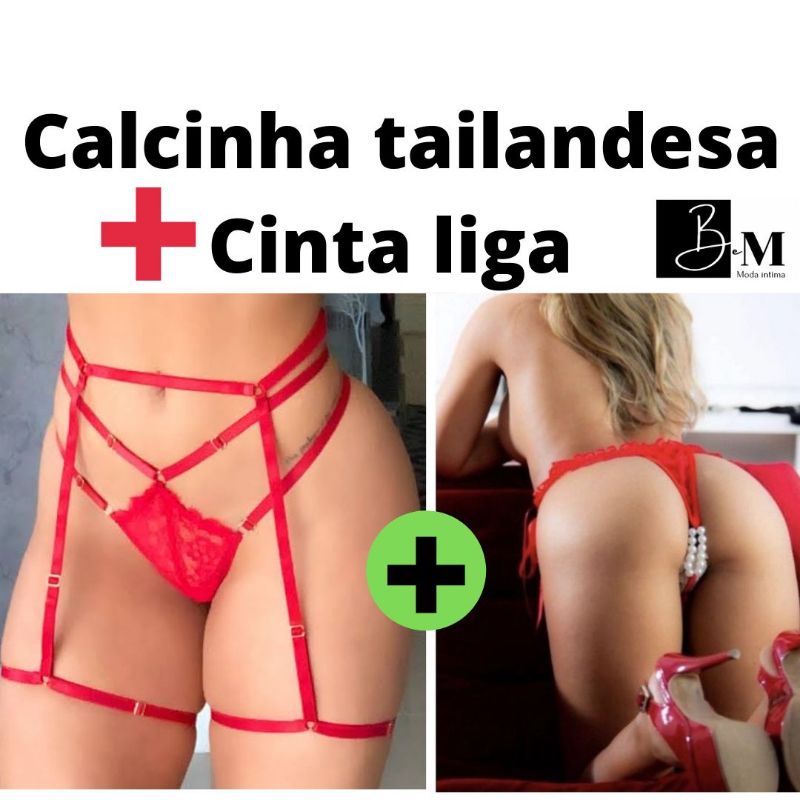 Calcinha Tailandesa Cinta Liga Combo Lingerie Sexy Shopee Brasil