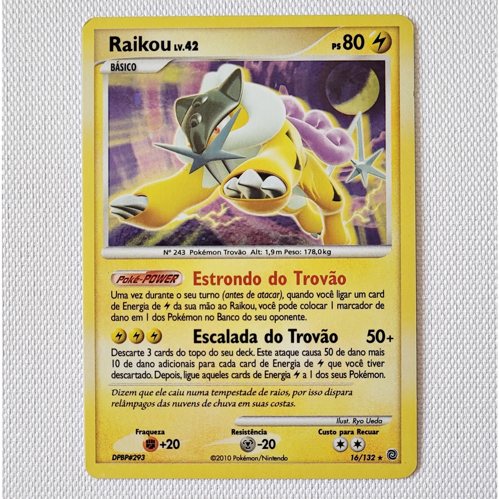 Carta Antiga Pokemon Raikou Holo Rare Secret Wonders Original