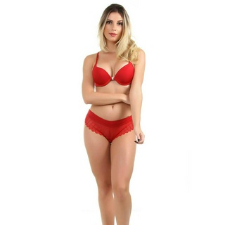 Conjunto IMI Lingerie Bojo E Fecho Frontal Nadador Em Microfibra E