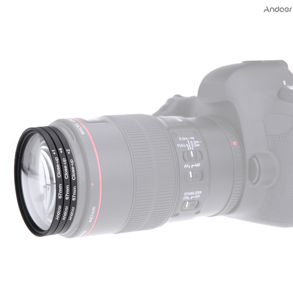 Andoer Conjunto Filtro Macro Close-Up De 58mm + 1 + 2 + 4 + 10 Com Bolsa Para Nikon Canon Rebel T5I T4I Eos Dslrs 1100d 650d 600d