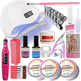 Kit Manicure Para Alongamento De Unha Gel Acrigel Fibra De Vidro