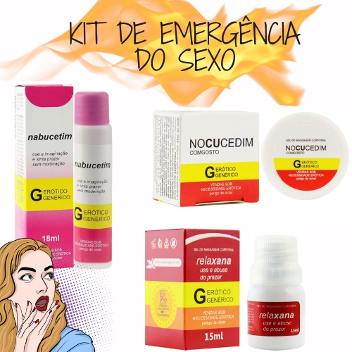 Kit de emergência do Sexo Produtos Sex Shop Nabucetim Nocucedim