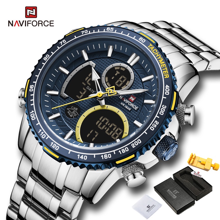 NAVIFORCE 9182 Relógios de marca de lujo para hombres Relógios de pulsera de Relógios de hombre de Relógios de pulsera de cuarzo