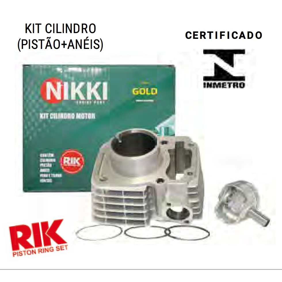 Kit Cilindro Motor Titan Fan Bros Nikki Aneis Rik Std Shopee