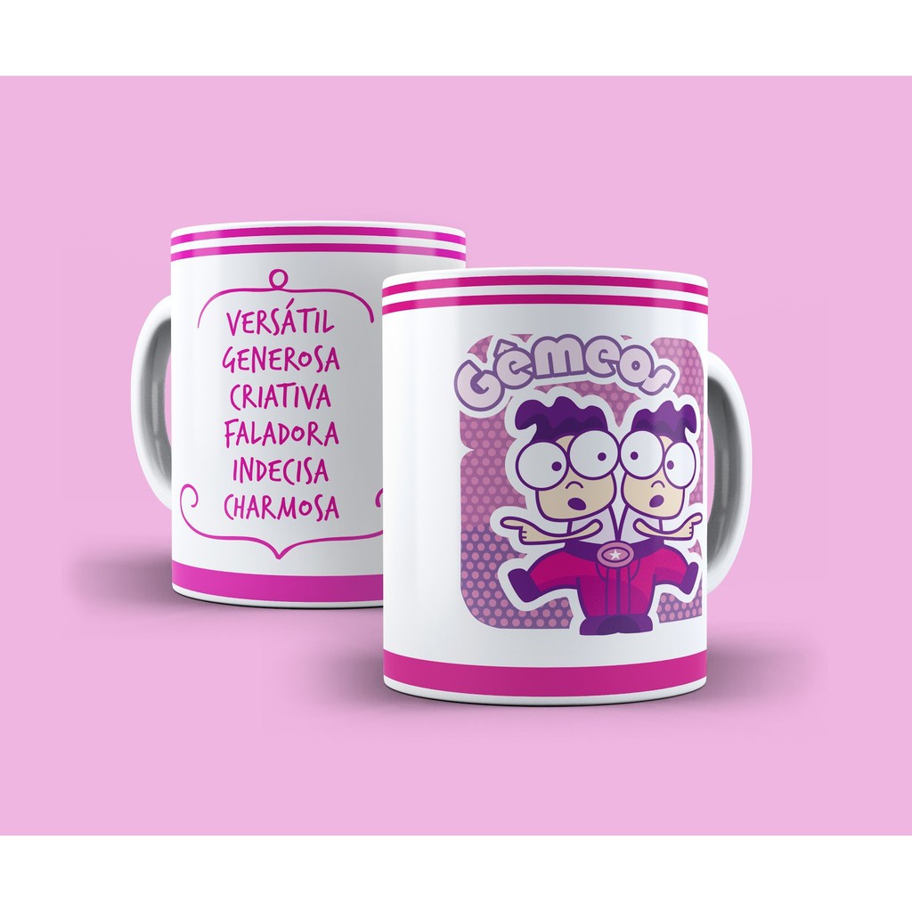 Caneca Porcelana Personalizada Ml Signo Gemeos Shopee Brasil