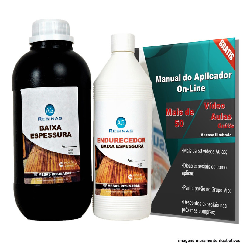 Resina AG Epoxi Baixa Espessura Para Madeira De 1 5kg Shopee Brasil