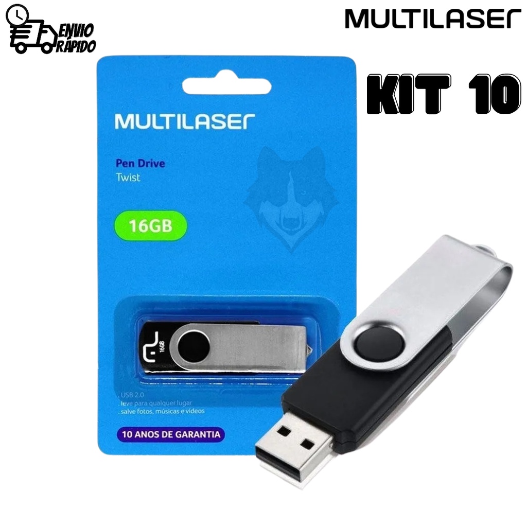 Kit Pen Drive Gb Multilaser Twist Pd Original Atacado Shopee