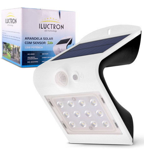 Lumin Ria Led Arandela Solar Leds K W Lm Sensor De