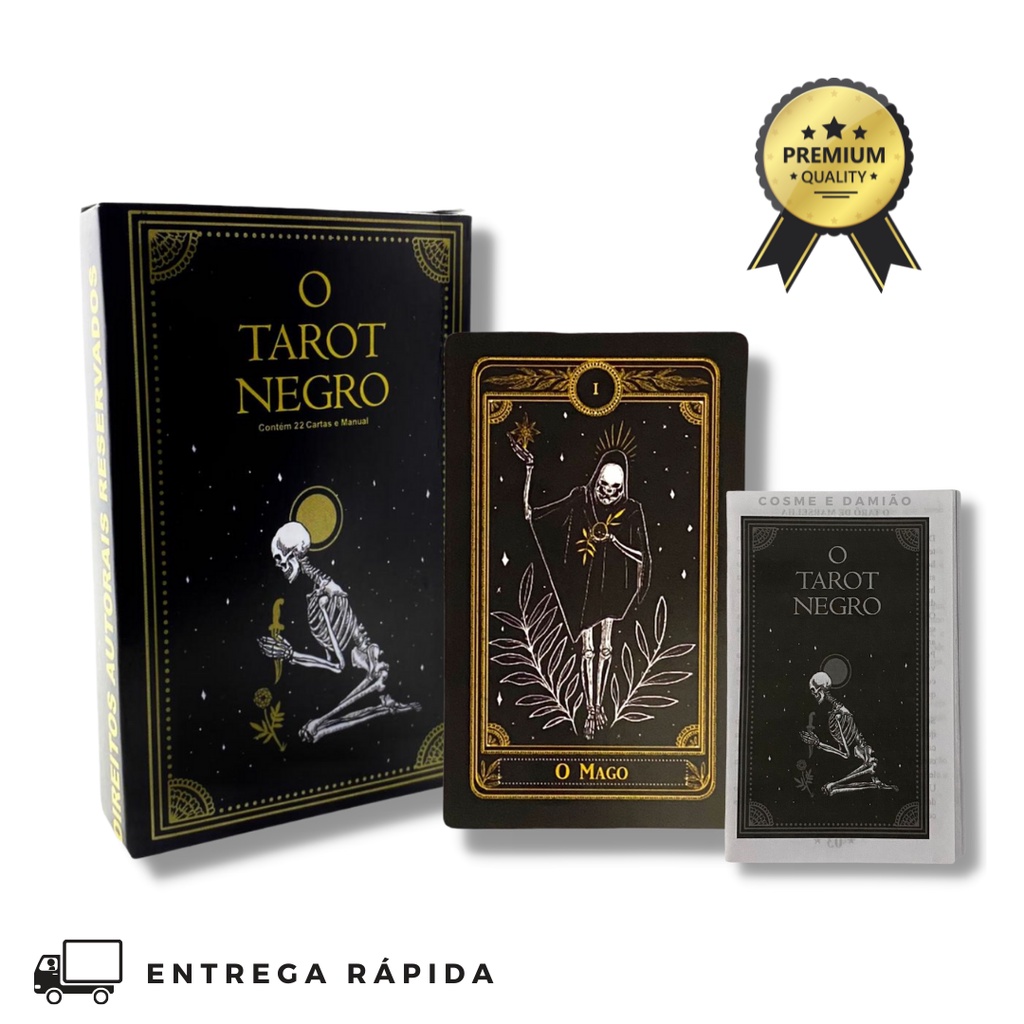 Baralho O Tarot Negro 22 Cartas E Manual Taro Negro Marselha 22 Arcanos