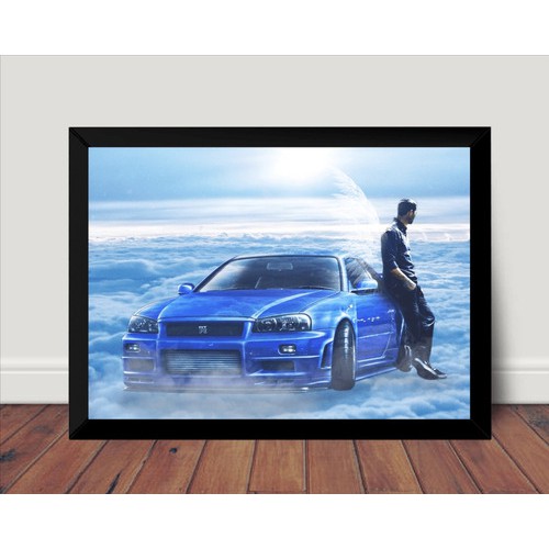 Quadro Velozes E Furiosos Paul Walker Arte Poster Moldurado Shopee Brasil