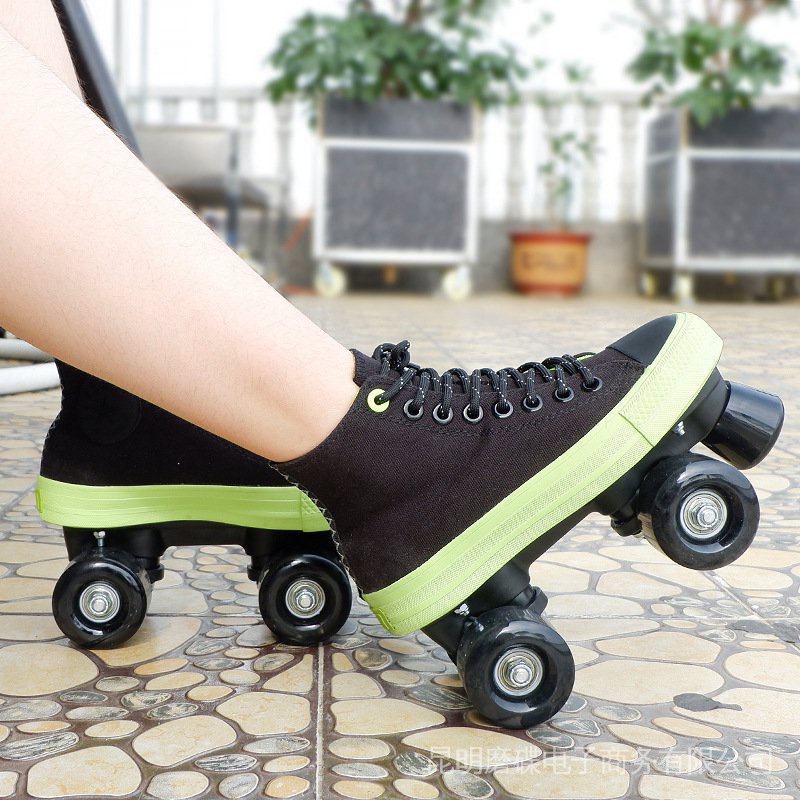 Patins De Rolos Para Exterior De Lona Quatro Rodas Flash Roller Skates