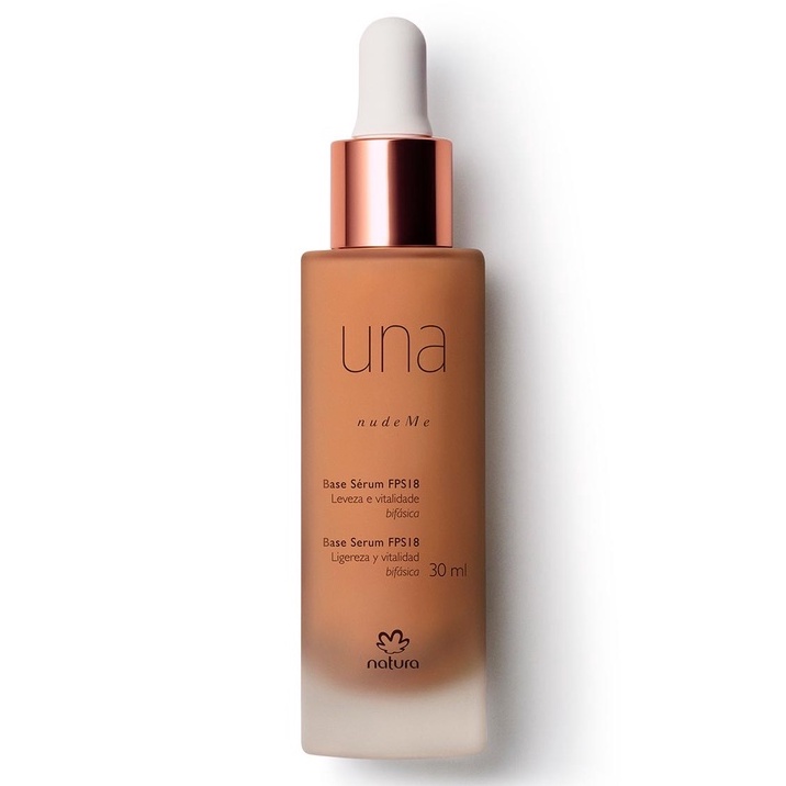 Base Serum Nude Me Natura Una FPS18 Médio 26 82159 ATENÇÃO Produto