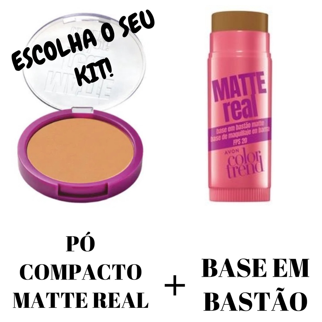 Pó Compacto Matte Real Color Trend Base em Bastão Avon Shopee Brasil