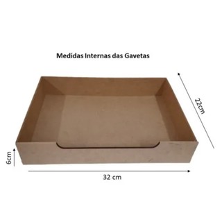 Gaveteiro Organizador Mesa de Escritório Mdf Cru 2 Gavetas Multiuso